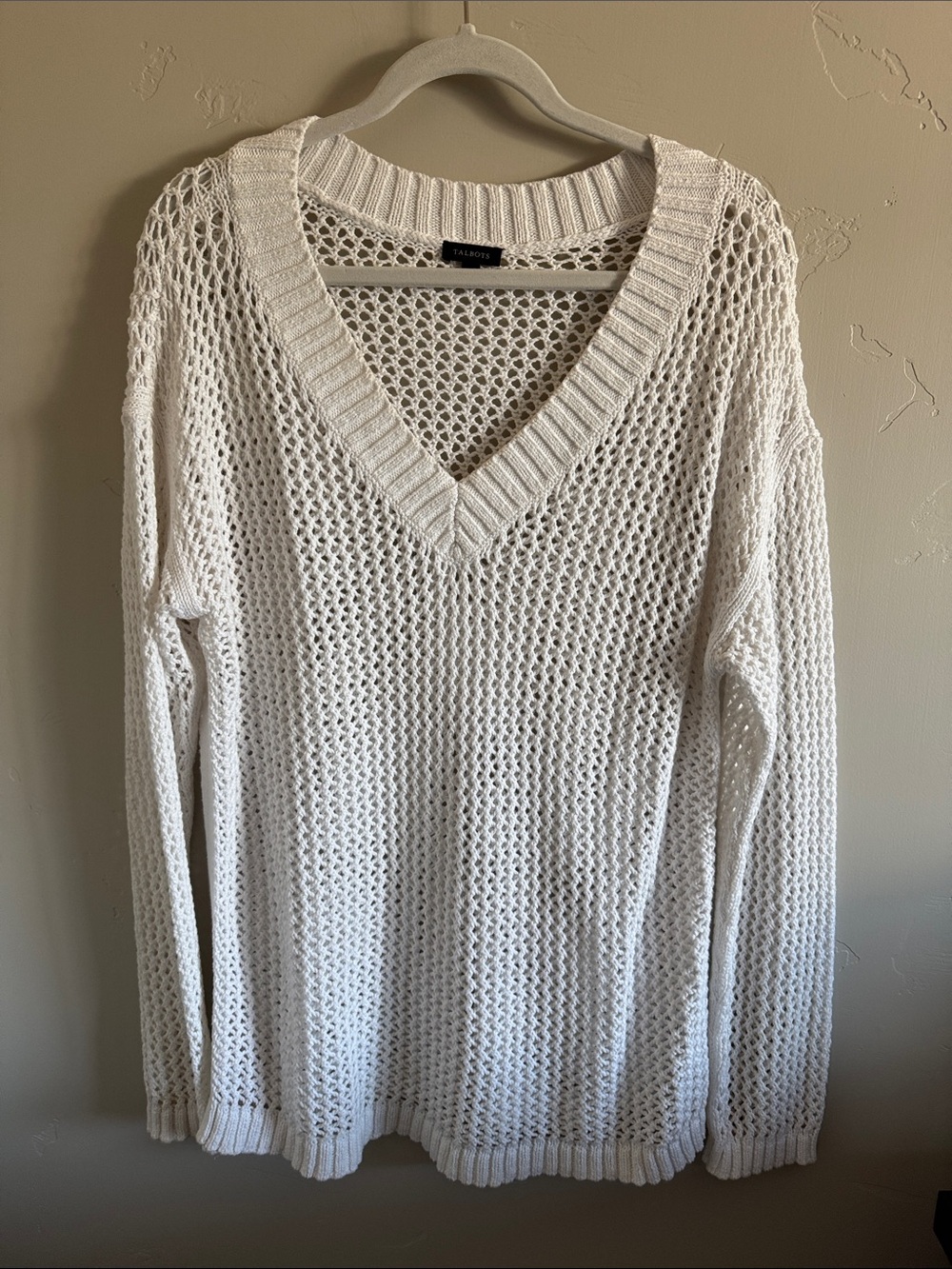 Talbots crochet sweater for summer. EUC